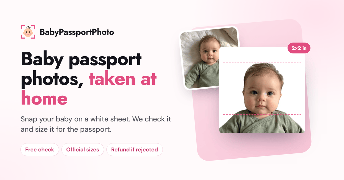 Baby Passport Photo at Home — Newborn & Infant 2×2 (US)